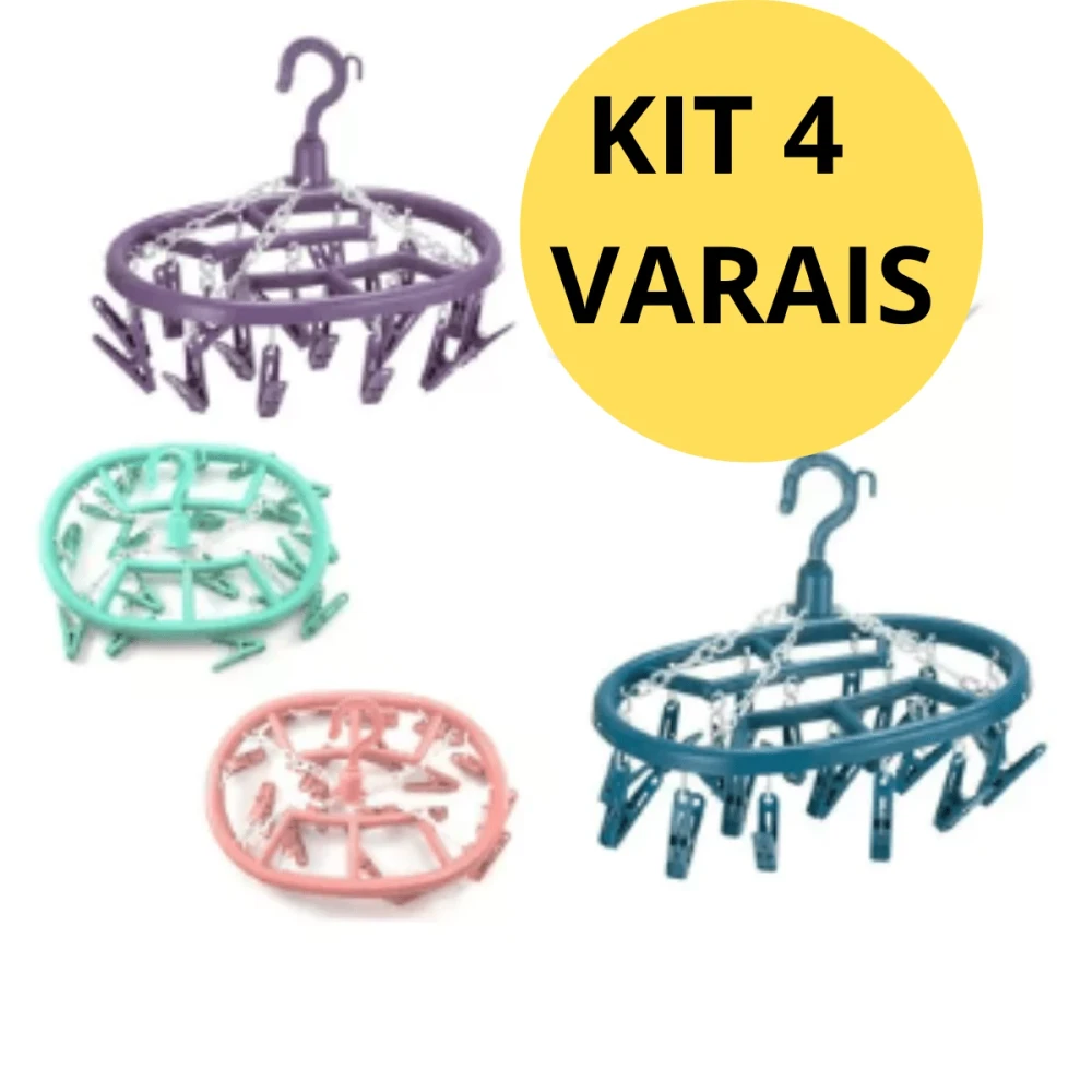 Conjunto com 4 Varais Portáteis Ovais Bellanzo para Peças Delicadas